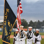 Naval cadets presenting during the pre-game ceremony, June 04th, 2022